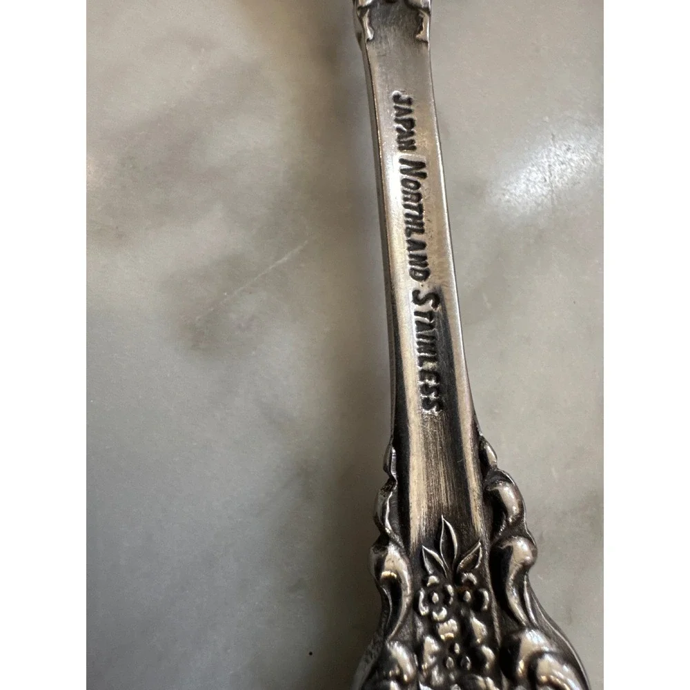 Northland Oneida Stainless Japan Cocktail Forks Set/4 Ornate Floral Scroll 5.5